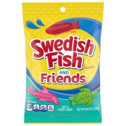 Swedish Fish & Friends Berry Gummy Candy Peg Bag, 8.04 Ounce, 12 Per Case | SKU: 740874 | UPC: 070462009057