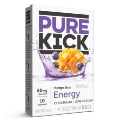 Pure Kick Energy Drink Mix Mango Acai Singles To Go, 6 Count, 12 Per Case | SKU: 720052 | UPC: 072392322121