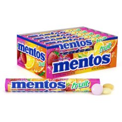 Mentos Vertical Showbox Mixed Fruit Candy, 1.32 Ounces, 15 Per Box, 24 Per Case | SKU: 481354 | UPC: 073390007317