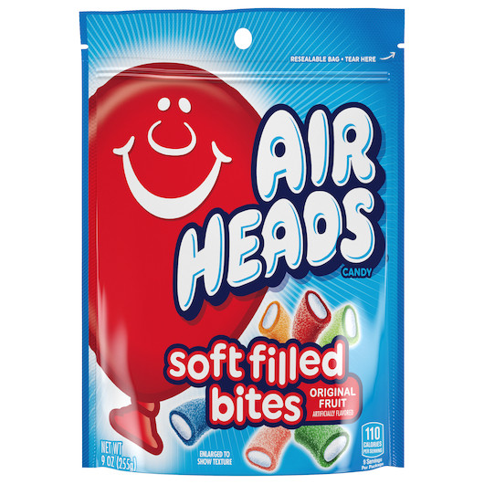 Airheads Soft Filled Bites, 9 Ounce, 12 Per Case | SKU: 677064 | UPC: 073390672515 | GTIN: 00073390672515