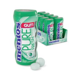 Mentos Sugar Free Pure Fresh Spearmint Gum, 15 Piece, 10 Per Box, 12 Per Case | SKU: 512994 | UPC: 073390903169