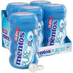 Mentos Sugar Free Pure Fresh Gum Fresh Mint Curvy Bottle, 50 Piece, 4 Per Box, 6 Per Case | SKU: 539441 | UPC: 073390084431
