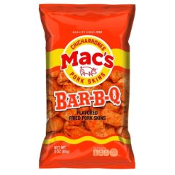 Mac s Bbq Pork Skins, 3 Ounce, 12 Per Case | SKU: 758648 | UPC: 073497807773