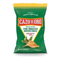Cazo De Oro Fire Roasted Hatch Chili Tortilla Chips, 11 Ounce, 9 Per Case | SKU: 758623 | UPC: 073497818748