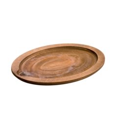 Lodge Walnut Stain Oval Wood Underliner - 15 1/2 Inch, 6 Per Case | SKU: 632120 | UPC: 075536080406