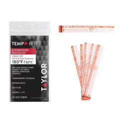 Taylor Temprite Dishwasher Temperature Test Strips, 25 Count, 12 Per Case | SKU: 452529