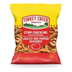 Turkey Creek Box Of Strip Cracklins, 4 Ounce, 12 Per Case | SKU: 758581 | UPC: 078516019946