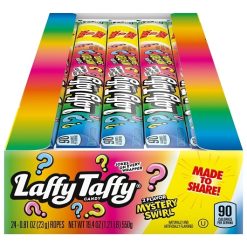 Laffy Taffy Mystery Swirl Rope Box, 0.81 Ounce, 24 Per Box, 12 Per Case | SKU: 709008 | UPC: 079200595203