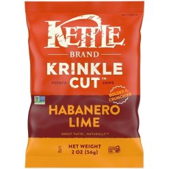 Kettle Foods Potato Chips, Krinkle Cut, Habanero Lime Kettle Chips, Snack Bag, 2 Ounce, 6 Per Case | SKU: 757508 | UPC: 084114903037