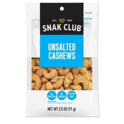 Century Snacks Unsalted Cashews, 2.5 Ounce, 6 per case | SKU: 700542 | UPC: 087076293314