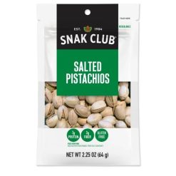 Snak Club Salted Pistachios, 2.25 Ounce, 6 per case | SKU: 700616 | UPC: 087076291105