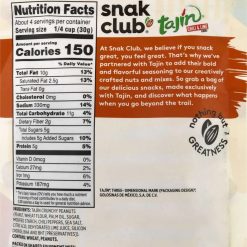 Snak Club Tajin Crunchy Peanut, 4 Ounces, 6 Per Case | SKU: 725397 | UPC: 087076297398