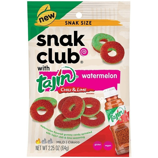 Snack Size Tajin Watermelon Gummy Rings, 2.25 Ounce, 12 Per Case | SKU: 747698 | UPC: 087076896102