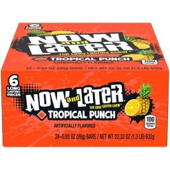Now and Later Tropical Punch Long Lasting Chew Candy, 0.93 Ounce, 12 Per Case | SKU: 569457 | UPC: 093922521050