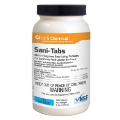 U.S. Chemical Sani-Tabs Multi Purpose Sanitizing Tablets, 150 Piece Per Bottle, 6 Per Case | SKU: 205462 | UPC: 097146004283
