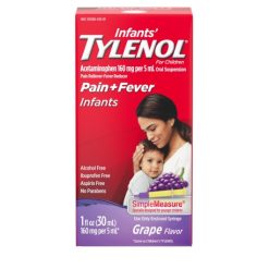 Tylenol Infant Drop Grape, 1 Fluid Ounce, 6 Per Pack, 6 Per Case | SKU: 553125 | UPC: 300450122308