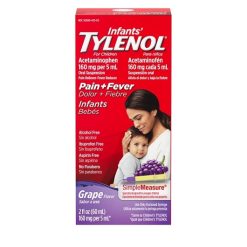 Ct Bakery Infants Tylenol Suspension Grape, 2 Fluid Ounce, 6 Per Pack, 6 Per Case | SKU: 596026