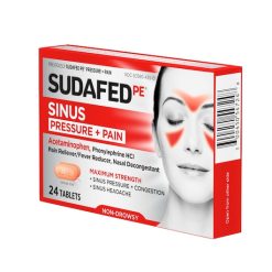 Sudafed Pe Sinus Pressure & Pain Caplets, 24 Count, 72 Per Case | SKU: 564638 | UPC: 300450547248