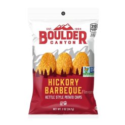 Boulder Canyon Hickory Barbeque Kettle Cooked Potato Chips, 2 oz. bag, 8 per case | SKU: 527691 | UPC: 708163116629