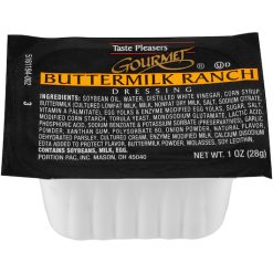 Taste Pleasers Buttermilk Ranch Dressing Single Serve, 1 Ounce, 100 Per Case | SKU: 332946 | UPC: 716037229450