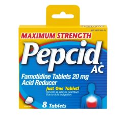 Pepcid Ac Maximum Strength Acid Reducer Tablets, 8 Count, 6 Per Pack, 6 Per Case | SKU: 472751