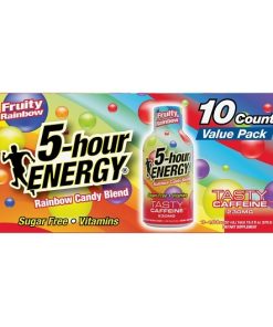 5-Hour Energy Shot Extra Strength Fruity Rainbow, 1.93 Fluid Ounce, 10 Per Pack, 6 Per Case | SKU: 813337 | GTIN: 10719410196629