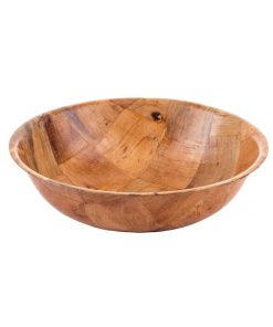 Tablecraft Mahogany Woven Wood Salad Bowl, 10 inch | SKU: 380216 | UPC: 727875007407