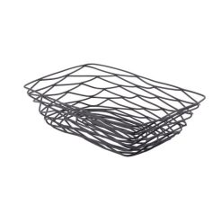 Tablecraft 9 Inch X 6 Inch X 2.5 Inch Rectangle Black Metal Basket, 6 Each | SKU: 482802