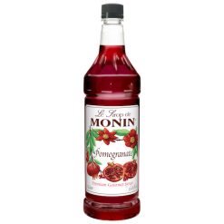 Monin Pomegranate Flavor Syrup, 1 Liter, 4 Per Case | SKU: 447263 | UPC: 738337061714