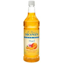 Monin Sugar Free Peach Syrup, 1 Liter, 4 Per Case | SKU: 520893 | UPC: 738337883705