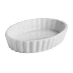 Hall China Oval Fluted Souffle Creme Brulee Dish (6 1/2 Oz) White, 2 Dozen | SKU: 765014