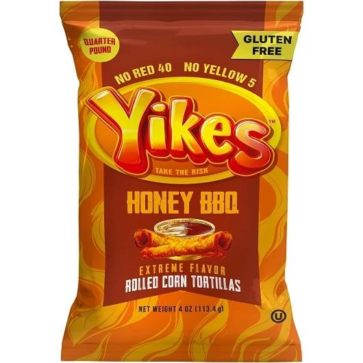 Yikes Honey Barbecue Rolled Corn Tortilla Chips, 4 Ounce, 10 Per Cas | SKU: 808614