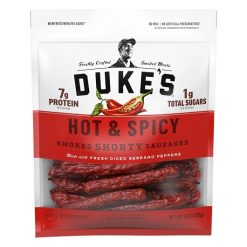 Dukes Hot & Spicy Smoked Shorty Sausages, 5 Ounce, 8 Per Case | SKU: 571996 | UPC: 816012010520