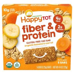 Happy Tot Fiber & Protein Soft-Baked Oat Bar Bananas & Carrots Organic, 4.4 Ounce, 6 Per Case | SKU: 786458 | UPC: 819573013047