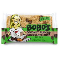 Bobo s Coconut Almond Chocolate Chip Oat Bar, 3 Ounce, 12 Per Box, 4 Per Case | SKU: 673431 | UPC: 829262000609
