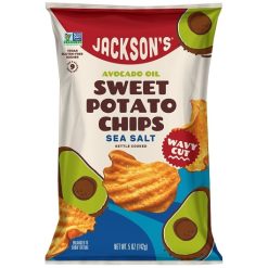 Jackson s Wavy Sea Salt Sweet Potato Chips In Avocado Oil, 5 Ounce, 12 Per Case | SKU: 778239 | UPC: 858847000840