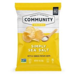 Community Snacks Simply Sea Salt Kettle Chips, 1 Ounce, 80 Per Case | SKU: 774899 | UPC: 850040471755