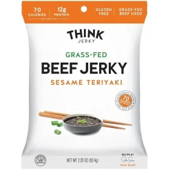 Think Jerky Sesame Teriyaki Beef Jerky Case, 2.2 Ounce, 8 Per Pack, 6 Per Case | SKU: 766756