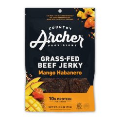 Country Archer Jerky Co Mango Habanero Grass-Fed Beef Jerky, 2.5 Ounce, 12 Per Case | SKU: 715625 | UPC: 853016002014