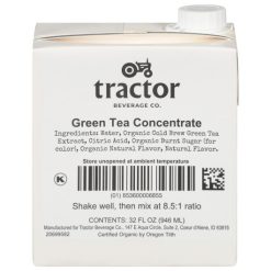 Tractor Beverage Co Organic Green Tea Concentrate, 32 Fluid Ounce, 12 Per Case | SKU: 698775 | UPC: 853600006848