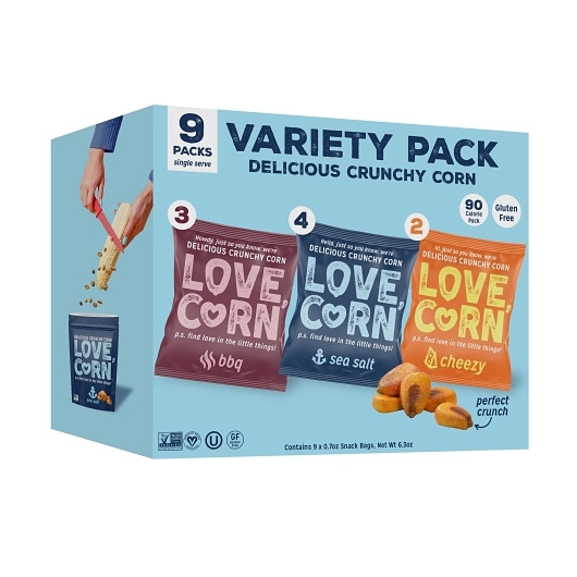 Love Corn Variety Pack 9 Cut Love Corn Case (8 X 6.3Oz), 6.3 Ounce, 8 Per Case | SKU: 766276 | UPC: 855596007779