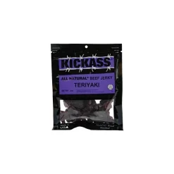 Kickass Beef Jerky All Natural Teriyaki Beef Jerky, 3 Ounce, 24 Per Case | SKU: 772779 | UPC: 857613008219