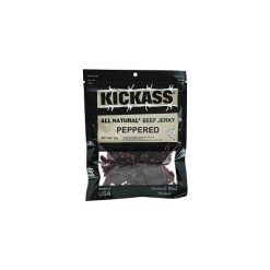 Kickass Beef Jerky Pepper Flavored All Natural Beef Jerky, 3 Ounce, 24 Per Case | SKU: 772781 | UPC: 857613008233