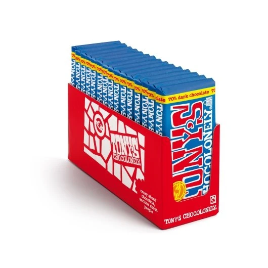 Tonys Chocolonely 70 Percent Dark Chocolate Bar, 6.35 Oz, 15 Per Case | SKU: 719290 | UPC: 858010005634