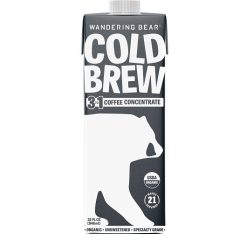 Wandering Bear Organic Cold Brew Coffee Straight Black, 32 Fluid Ounce, 6 Per Case | SKU: 781381 | UPC: 859336007951