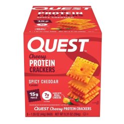 Quest Nutrition Spicy Cheddar Protein Crackers, 1.55 Ounce, 6 Per Pack, 12 Per Case | SKU: 813676