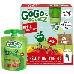 Gogo Squeez Apple Strawberry, 3.2 Ounce, 48 Per Case | SKU: 592933 | UPC: 490711803739