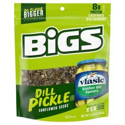 Bigs Vlasic Dill Pickle Sunflower Seeds, 5.35 Ounces, 12 Per Case | SKU: 500916 | UPC: 896887002202