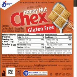 Honey Nut Chex Cereal, 1.13 Ounces Per Bowl - 96 Per Case | SKU: 396310 | UPC: 016000118666