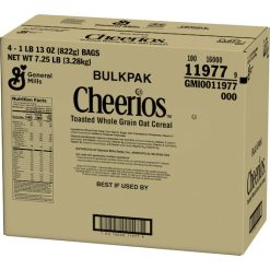 Cheerios Bulk Pak Toasted Whole Grain Oat Cereal, 29 Ounce Bag - 4 Per Case | SKU: 396272 | UPC: 016000119772